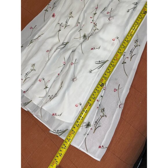WILFRED Aritzia  Genoa White Floral Maxi Spaghetti Strap Midi  Dress  M Medium - Picture 10 of 11